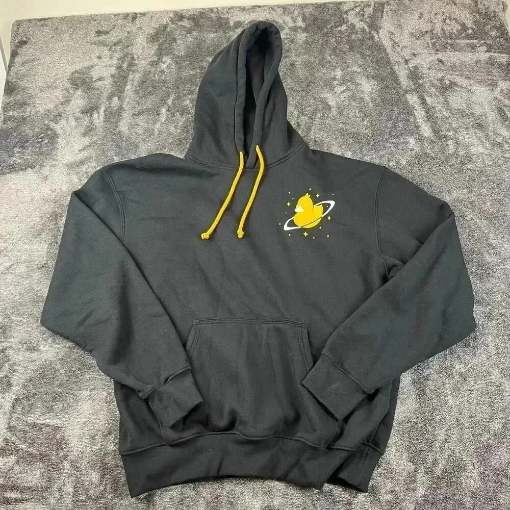 Five Hills Hoodie Quackity Planet Black Men's L Pullover Sweatshirt Pockets
